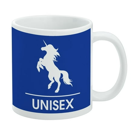 

Unicorn Unisex Restroom Bathroom Washroom Sign White Mug