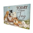 thumbnail image 2 of Christian Motivational Wall Art Canvas, Today I Choose Joy Inspirational Bible Quote Wrapped Canvas Art, Cute Dogs Vintage Rustic Decor for Living Room Kitchen Home, 2 of 7