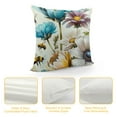thumbnail image 4 of Shiartex Bees in The Blooming Flowers Floral，Printed Pillows Case Soft Throw Pillow Printing Couch Pillowcase Square ，Blue White, 4 of 5