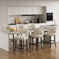 thumbnail image 6 of Vknow Furniture Mid-Century Counter Height Bar Stools Set of 2 with Solid Wood Legs and Ergonomic Backrest for Kitchen Island and Dining Room,Beige, 6 of 8