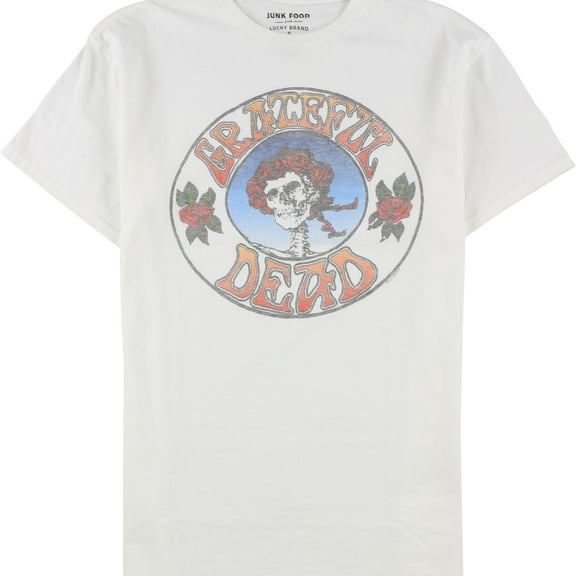 Junk Food Mens Grateful Dead Graphic T-Shirt, White, Large