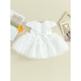 thumbnail image 5 of Suealasg Toddler Girls Summer A-line Dress 6M 12M 18M 24M Baby Girls Short Sleeve Tulle Princess Dress Infant Newborn Casual Party Dress, 5 of 9