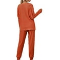 thumbnail image 3 of Fangasis Women Sleepwear Tops And Pants Loungwear Drawstring Nightwear Ladies Baggy Lounge Sets Loose Fit Fall Pajamas Orange M, 3 of 6