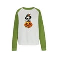 thumbnail image 3 of HOOJT Womens Halloween Sweatshirts Oversized Loose Long Sleeve Shirts Fall Round-Neck Blouses Cute Funny Printed Sweaters Crewneck Pullover Top Halloween Costumes, 3 of 7