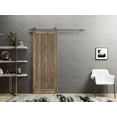 thumbnail image 6 of Sturdy Barn Door 18 x 84 inches | Quadro 4111 Walnut | Stainless Steel 6.6FT Rail Hangers Heavy Set | Solid Panel Interior Doors, 6 of 6