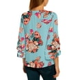 thumbnail image 4 of luvamia Women's Summer Floral Print V Neck Shirts Flowy Sleeve Blouse Casual Tops Size S, 4 of 8