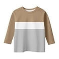 thumbnail image 3 of Toddler Girls T Shirt Loose Soft Striped Color Block Long Sleeve T Shirts Girls Basic Crewneck Tops Fall Tops Size 3-4 Years Girls Shirts, 3 of 4