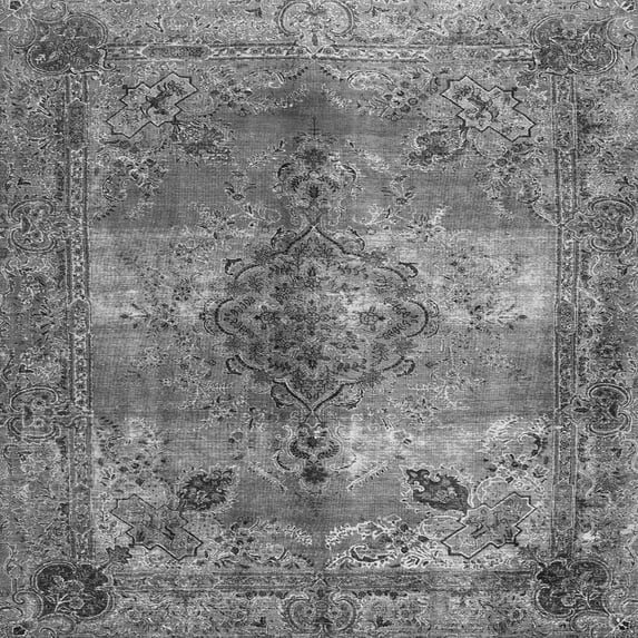 Ahgly Company Indoor Square Abstract Gray Contemporary Area Rugs, 6' Square