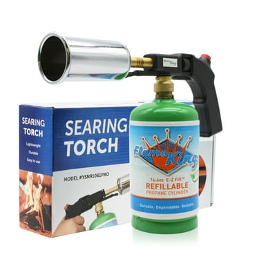 Flame King Grill Gun Propane Torch with  Safety Lock adjustable Flame Sous Vide Cooking Searing Meat