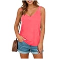 thumbnail image 3 of cocolona Tank Tops for Women Summer V Neck Sleeveless Shirts Fashion Casual Loose Solid Color Blouses, 3 of 7