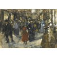 thumbnail image 2 of Floris Arntzenius 24x18 Black Ornate Framed Double Matted Museum Art Print Titled: Figures at the Passage, the Hague, 2 of 5