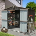 thumbnail image 5 of 8.2' x 6.2' Outdoor Storage Shed, Metal Tool Shed Storage House with Lockable Doors and Air Vents, 5 of 8