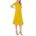 thumbnail image 2 of Women's A-Line Short Sleeve Loose Fit Jersey Knit Solid Midi Maternity Dress S-3XL, 2 of 3