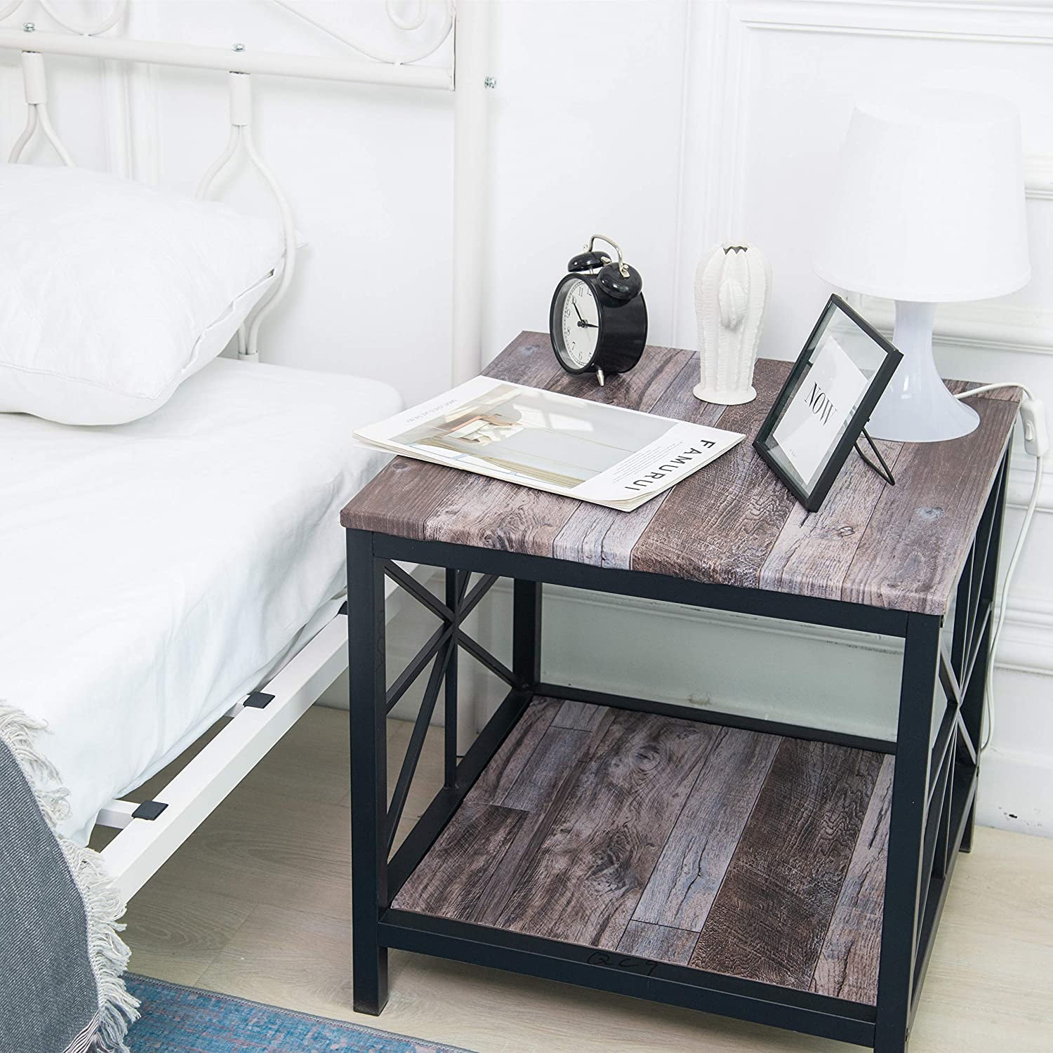Abyssaly 17.7" x 236" Peel and Stick Wallpaper Grey Wood Plank Wallpaper Self Adhesive Wallpaper Waterproof Removable Vinyl Film for Decorative