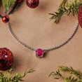 thumbnail image 2 of JeenMata Hermoso Collar con Colgante Solitario de Piedra Natal de Julio de 1 Quilate de Corte Redondo - Rubí - Chapado en Oro Blanco de 18 Quilates, Mujer, Adulto, 2 of 6