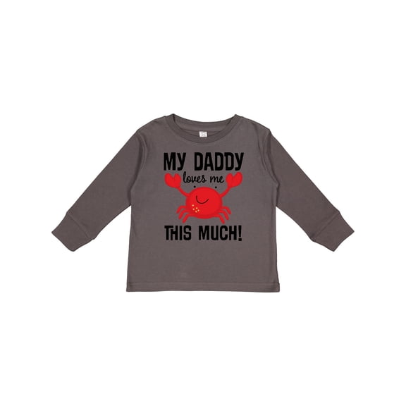Inktastic Daddy Loves Me Childs Crab Boys or Girls Long Sleeve Toddler T-Shirt