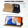 thumbnail image 3 of Cute Cartoon Wallet Phone Case for Samsung Galaxy A14 5G with Card Holder Soft PU Leather Kickstand Cover for Men and Women Magnetic Shockproof Protective with Lanyard, Khaki, 3 of 9