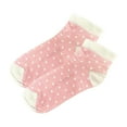 thumbnail image 2 of Kids Soft  Stretchy Comfortable Fit Dotted Pink Ankle Socks: 1 Pair, 2 of 4