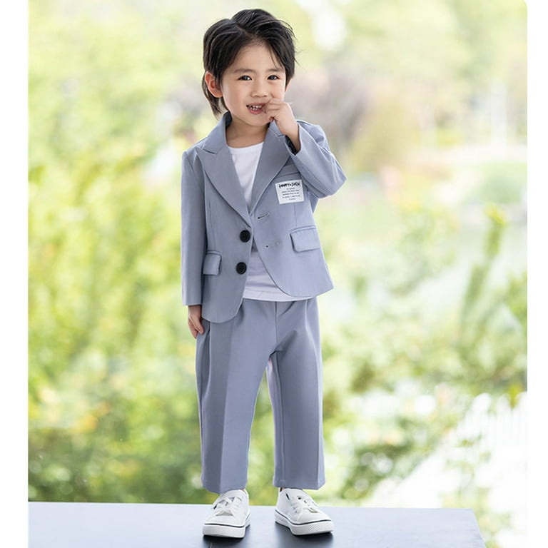Baby Boy Outfits Kids Business Formal Long Sleeve Solid Slim