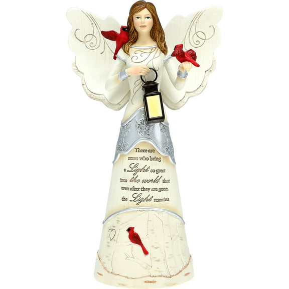 Pavilion - Light Remains - 9" Angel Figurine in Memory Loss Bereavement Funeral Condolence Grief Cardinal Present