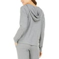thumbnail image 2 of Alfani Women's Thermal V-Neck Pajama Hoodie Gray Pewter Heather L, 2 of 2
