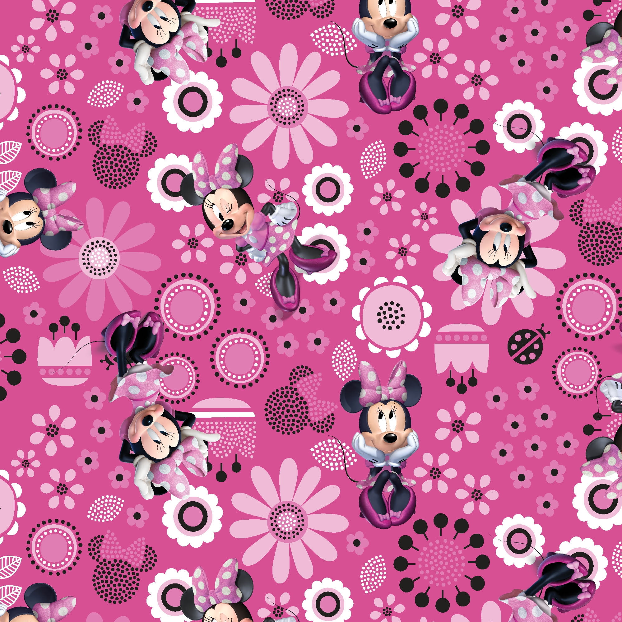 Disney Minnie Allover 1 Yard Precut Fabric Walmart Com