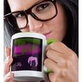 thumbnail image 2 of 3drose, Sign of the Horse in Chinese, Horse under Tree, Pink, Purple with Green, 11oz Two-tone Green Mug, 2 of 6