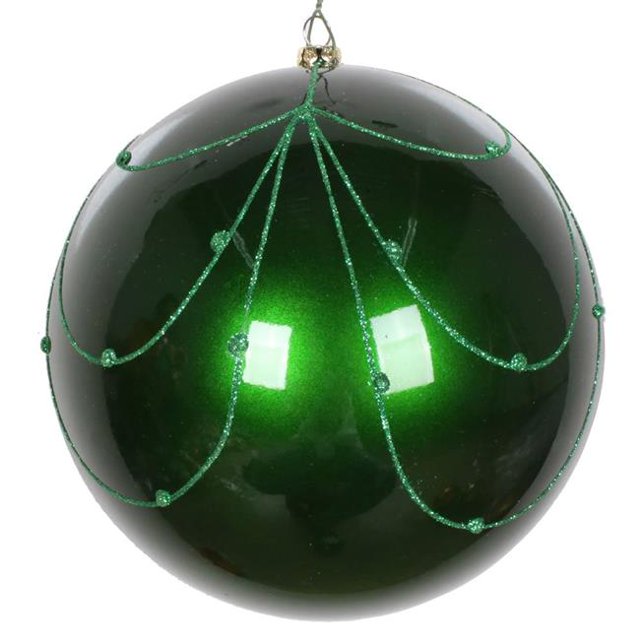 Vickerman MT194704D Rideau Pailleté Vert 6 Po. - 3 par Sac