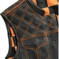 thumbnail image 5 of First Mfg Co - Checker - Men's Motorcycle Biker Riding Black Leather Vest - Extra Large, 5 of 5