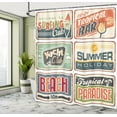 thumbnail image 5 of Ambesonne Colorful Shower Curtain, Summer Holiday Vintage, 69"Wx84"L, Multicolor, 5 of 5