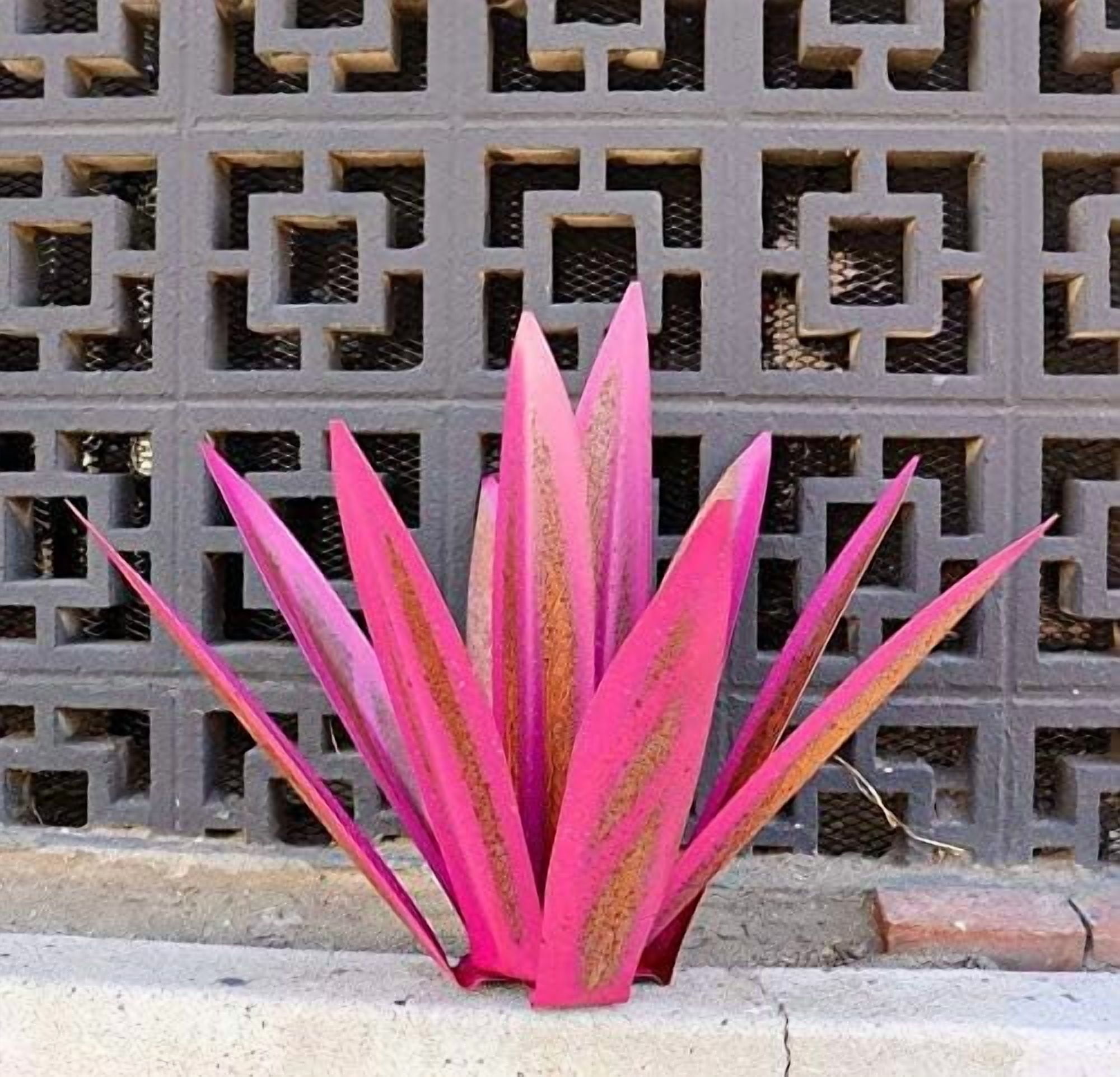Fall Decorations for Home Clearance, 21.65'' Large Tequila Rustic Sculpture, Yard Decorations Outdoor, Home Decor, Garden Statues, Garden Decor, Yard Art, Metal Agave Plants for Patio Yard Pink