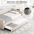 thumbnail image 4 of Ouyessir Modern Upholstered Tufted Daybed with Drawers White-Trundle - Twin, 4 of 5