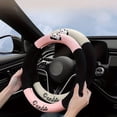 thumbnail image 4 of Panda Design Winter Plush Short Fur Car Steering Wheel Cover, Warm Non-Slip Vehicle Wheel Protector with Inner Ring, Synthetic Fiber Material, 4 of 7