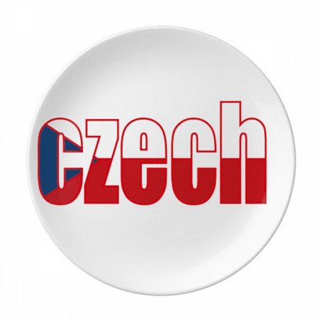 

Czech Country Flag Name Plate Decorative Porcelain Salver Tableware Dinner Dish