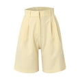 thumbnail image 4 of Audhol Dress Shorts Women High Waisted Trouser Shorts Casual 2026 Summer Elastic Waist Casual Shorts Beach Vacation Clothes Knee Length Shorts Women Khaki S, 4 of 4