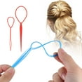 thumbnail image 4 of 12 Pcs Topsy Tail Hair Tool for Women Girls, Quick Hair Looping Tool Plastic Hair Pull Through Tool Hair Loop French Braid Styling Tool Pony Tail Tool for Hair Styling Ponytail, 4 of 5
