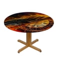 thumbnail image 3 of Orinice Feather Clock Fire Round Table Cover Stain Resistant Washable Indoor Outdoor Tablecloth Kitchen Dining Wedding Parties 100% Polyester Fiber 54-58, 3 of 8