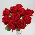 thumbnail image 1 of Simulación de flor de rosa de una sola mano, franela, cascada de rosas, simulación de flor, decoración del hogar para boda, flor falsa, 1 of 4