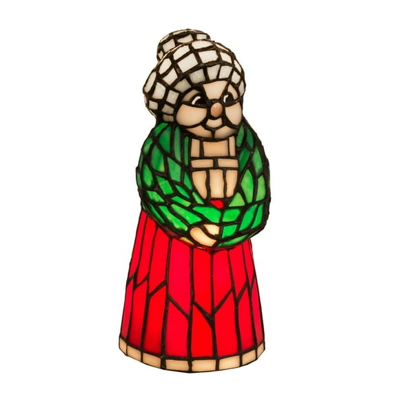 Meyda Tiffany 69864 Mrs. Claus - 1 Light Accent Lamp   Copperfoil Finish with Ruby/Pink/Green/White Glass