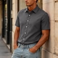 thumbnail image 6 of Men's Button Down Shirt Short Sleeve Loose Dress Shirt Casual Beach Summer Daily Shirt S, 6 of 6