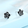 thumbnail image 2 of Sterling Silver Flower Oxidized Flower Earring, 2 of 5