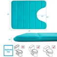thumbnail image 5 of Smiry Memory Foam Bathroom rugs Toilet mats, U-Shaped Contour Carpet, 20" x 24", Peacock Green, 5 of 8