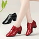 thumbnail image 2 of Zapatos de baile latino para mujer, zapatos de salón de Salsa, suela suave de respiración, de cuero genuino, para práctica de baile, zapatillas de baile para mujer, 2 of 5
