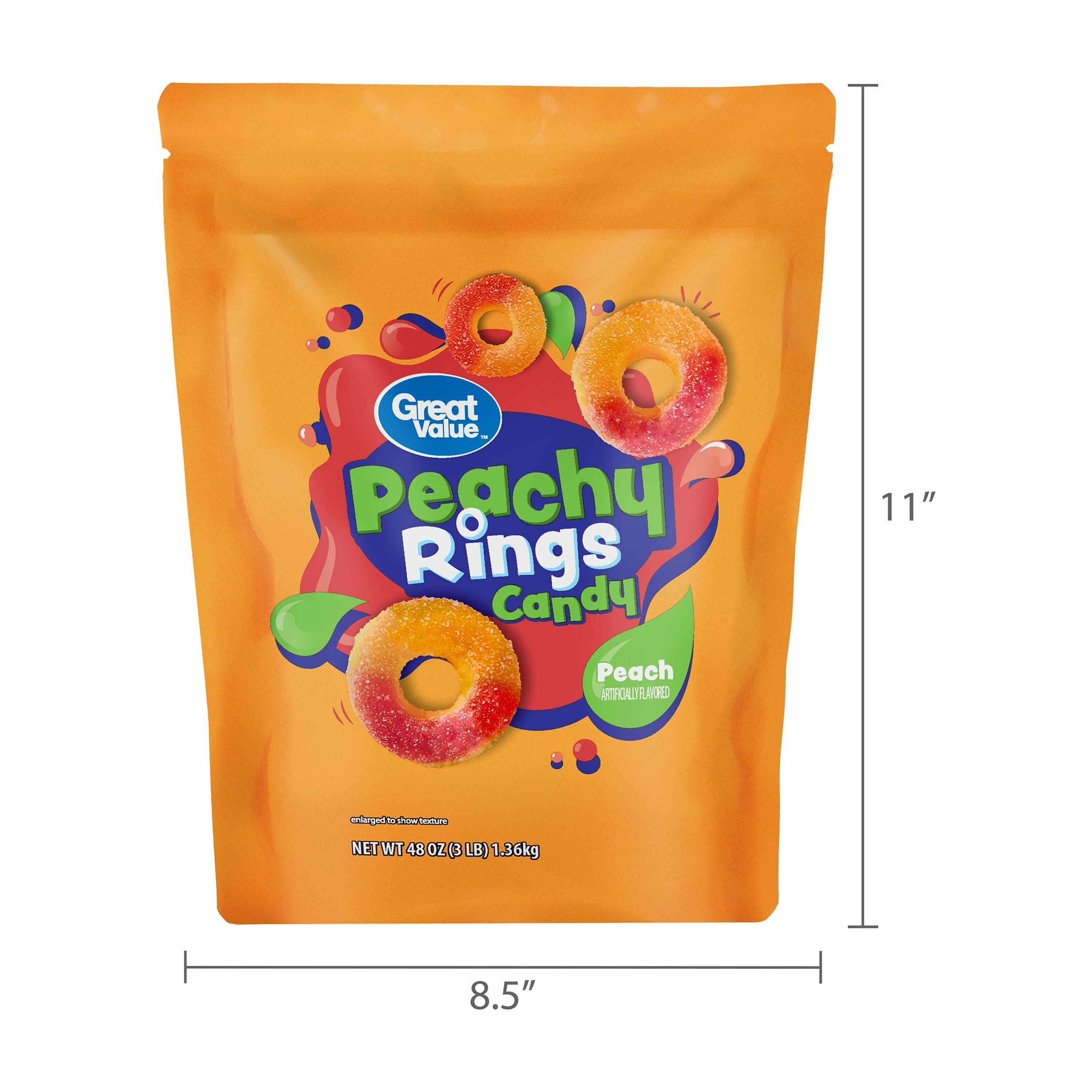Great Value Peach Rings, 48 oz