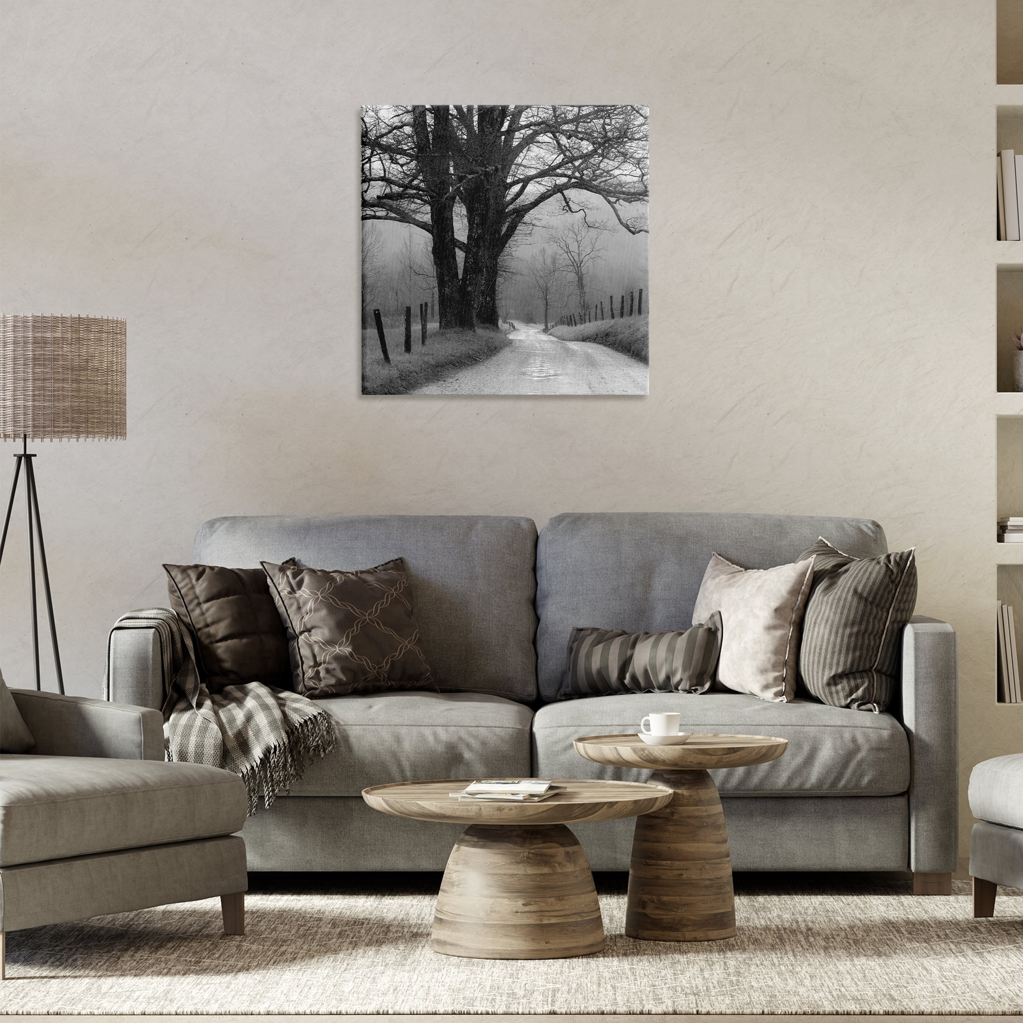 Stupell Industries Lonely Path Toward Trees Landscape & Nature Photography Wrapped Canvas Art Print Wall Art, 24 x 24