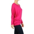 thumbnail image 3 of Moa Collection Women's Relaxed Fit Tunic Top Dolman Sleeve Knit Casual Style, 3 of 4