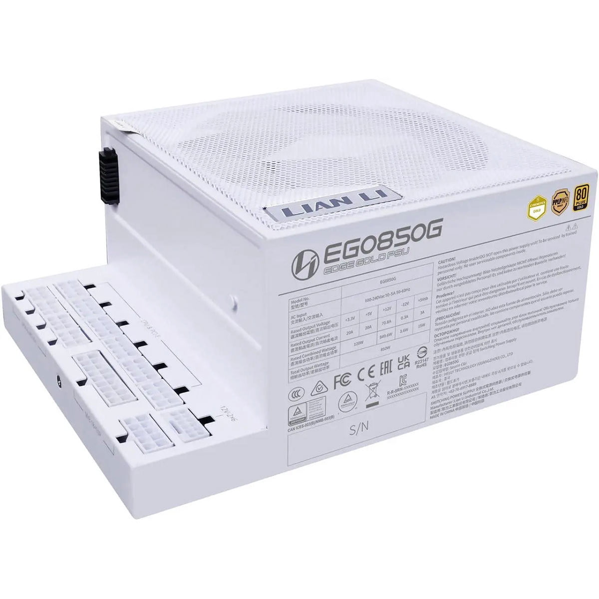 Lian Li 291995 Lian-li Ps Edge Gold 850 White 850w 80+ Gold Full Modular Atx Retail