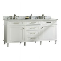 Legion Furniture 72" MDF/Veneer Wood Double Single Sink Vanity Cabinet in White