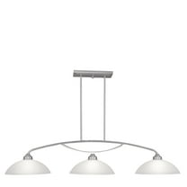 13 inch 3 Light Brushed Nickel Billiard/Island with Satin Glass Shade