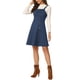 thumbnail image 2 of Vestido de tirantes mini de mezclilla con botones decorativos de INSPIRE CHIC XL Azul Oscuro, 2 of 6